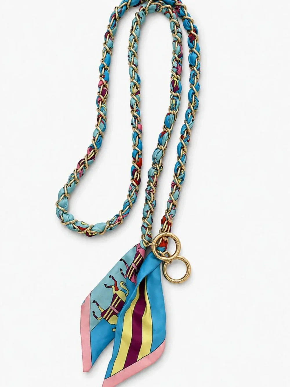 Ribbon Chain Phone Crossbody Lanyard with clear Tether Patch